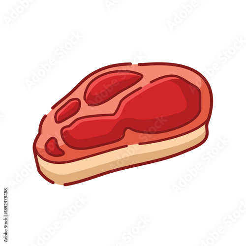 Meat icon, meat food vector illustration, meat clip art, beef steak slice illustration, fresh red meat vector image
