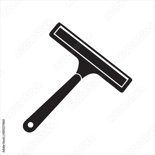 Black silhouette of a squeegee used for cleaning windows and surfaces