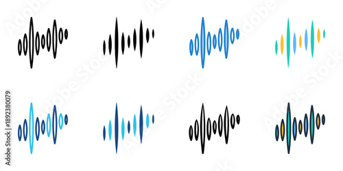 Aurora icons set multiple style collection. Editable stroke 
