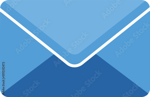 Stylish Blue Email Icon for Communication and Digital Messaging Illustrations