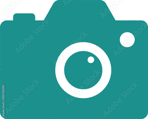 Modern Teal Camera Icon for Creative Design and Photography Projects