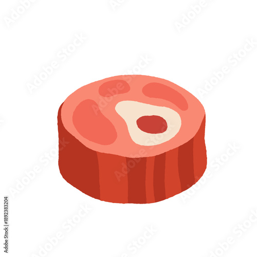 Cartoon meat. Fresh meat products. Culinary, grocery raw pork, beef steaks, chicken, turkey, sausage, bacon, pork belly, ham, poultry, ribs. Meat market vector set