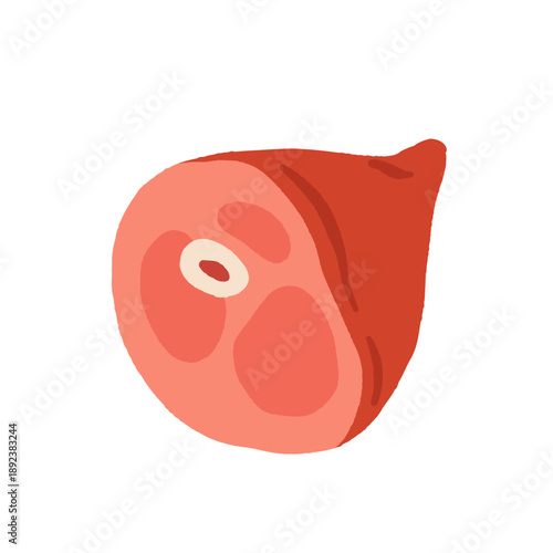 Cartoon meat. Fresh meat products. Culinary, grocery raw pork, beef steaks, chicken, turkey, sausage, bacon, pork belly, ham, poultry, ribs. Meat market vector set