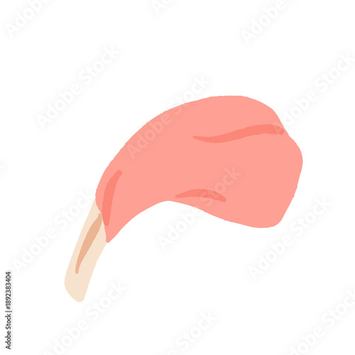 Cartoon meat. Fresh meat products. Culinary, grocery raw pork, beef steaks, chicken, turkey, sausage, bacon, pork belly, ham, poultry, ribs. Meat market vector set