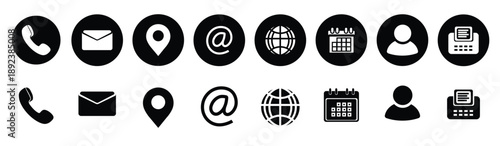 Business Card Contact information icons set for company, Name, Location, Address, telephone, mail, fax, icon set for business card vector illustration.