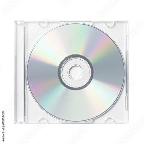 A CD packaged in a clear plastic case sitting on a white surface