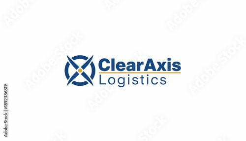 Stylized X crosshairs target logo for ClearAxis Logistics, isolated white background
