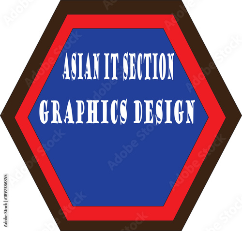 Asian it section graphics design color of blue ,red and black logo