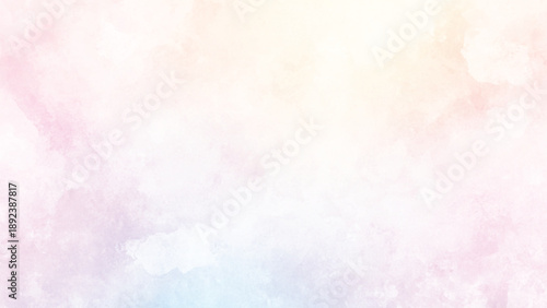 Abstract watercolor background with a colorful pastel rainbow gradient and soft bokeh light patterns creates a bright artistic texture for a vibrant blue and pink wallpaper illustration backdrop