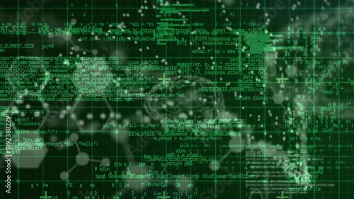 Wallpaper Mural Animation of data processing network of connections over globe and grid Torontodigital.ca