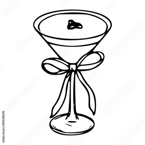 conceptual line drawing of a gifted cocktail for celebration
