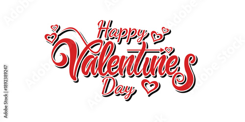 Happy Valentine's Day with decorative hearts and elegant typography