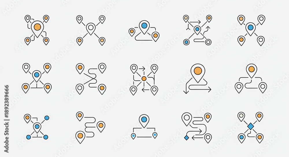 Obraz premium Map and navigation icon