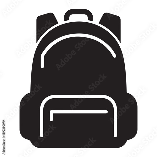 Simple black backpack design a minimalist graphic silhouette