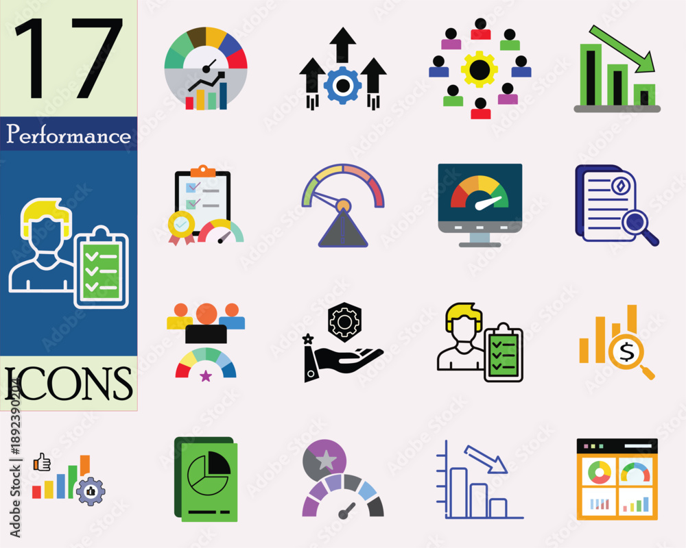 Fototapeta premium Project Performance Dashboard Icon – Vector Graphic