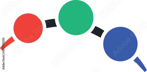 Vibrant molecular structure with colorful atoms and bonds
