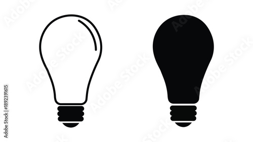 Bulb light vector icons set. lamp icon. Lighting Electric lamp illustration symbol.