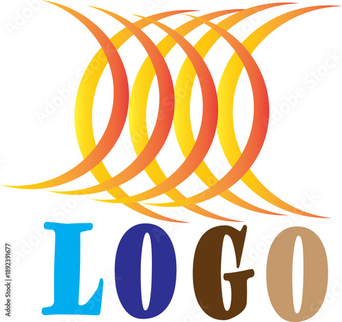 Abstrack yellow and light feverred logo 