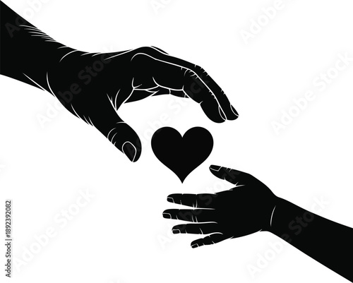 Caring Hands Sharing Love Silhouette