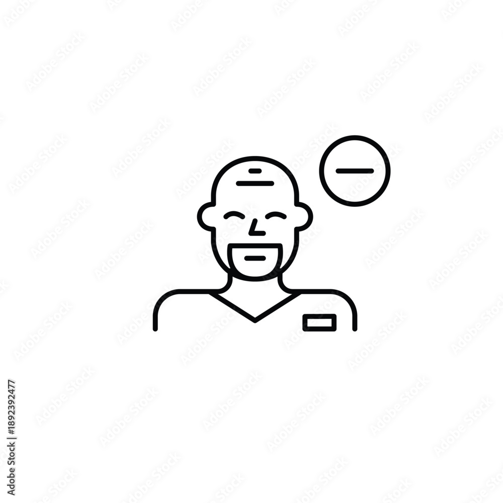Fototapeta premium Surgeon and minus. Doctor appointment cancelled, time unavailable. Pixel perfect, editable stroke vector icon