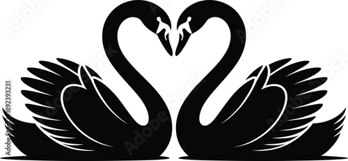 Graceful Swans Forming A Heart