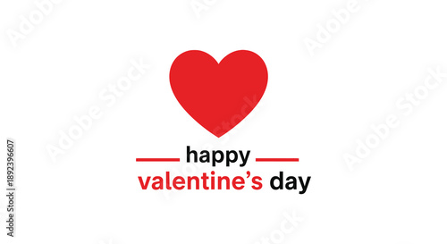 A vibrant red heart graphic paired with handwritten text reading happy valentine s day creates a simple affectionate image silhouette