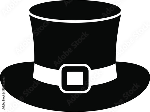 Vintage Pilgrim Top Hat Silhouette