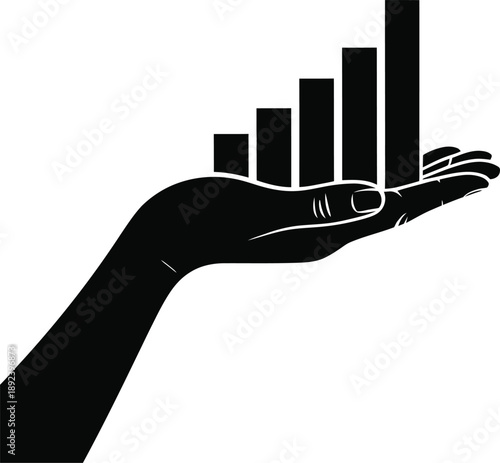Financial Growth In Human Hand Silhouette
