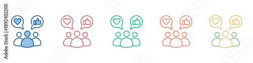 Social Engagement Icon Set Multiple Style Collection 