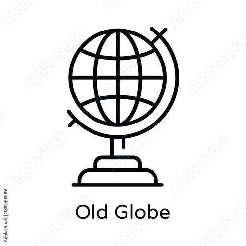 Old Globe Vector Outline icons style Illustration. EPS 10 File
