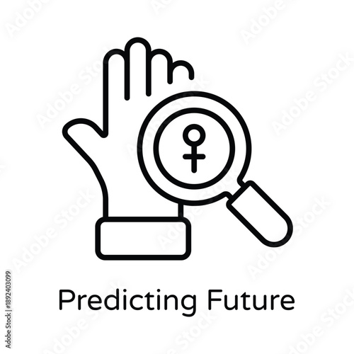 Predicting Future Vector Outline icons style Illustration. EPS 10 File