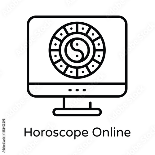 Horoscope Online Vector Outline icons style Illustration. EPS 10 File