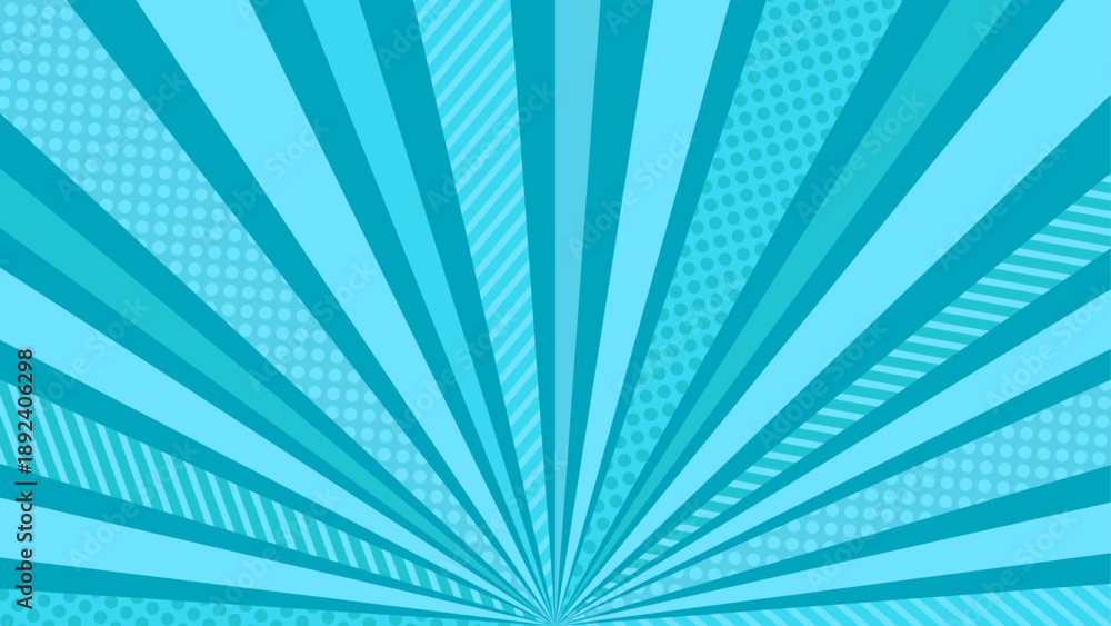 Obraz premium 青色の可愛いラジアル線の背景グラフィック