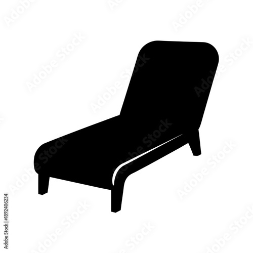 Modern black chaise lounge