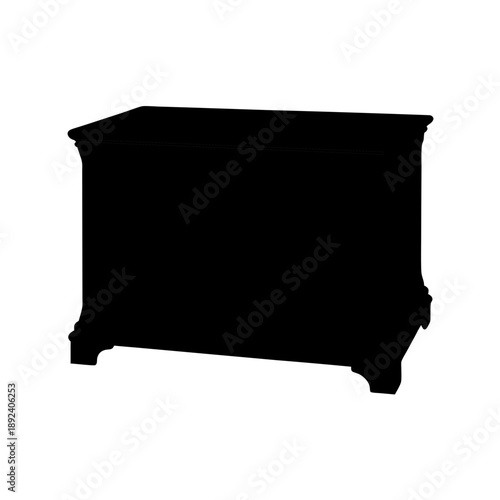 Elegant black wooden chest