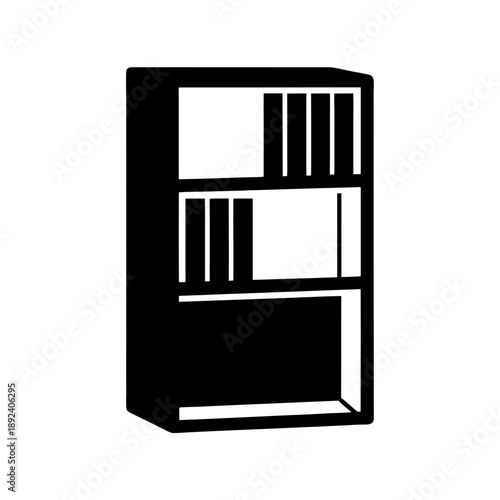 Modern black and white bookshelf
