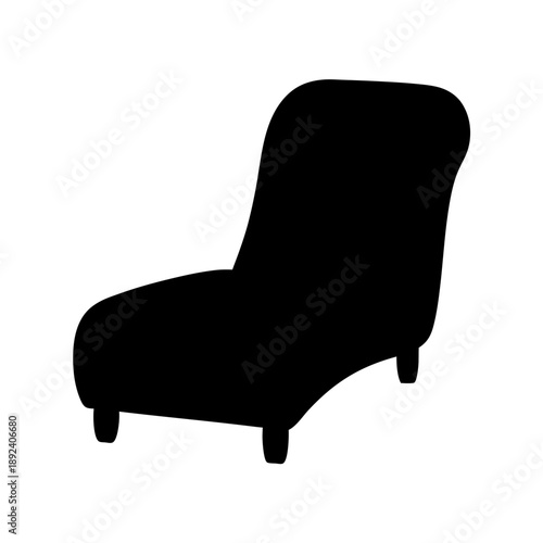 Modern black chaise lounge