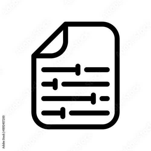 Document Icon with Internal Adjustment Sliders for File Settings