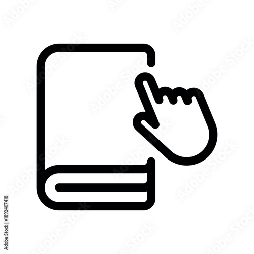 Book Selection Icon Featuring a Pointing Hand Gesture
