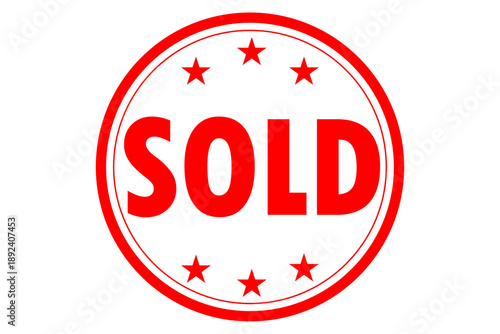 SOLD - 「SOLD」の文字の、よく目立つセールPOP
