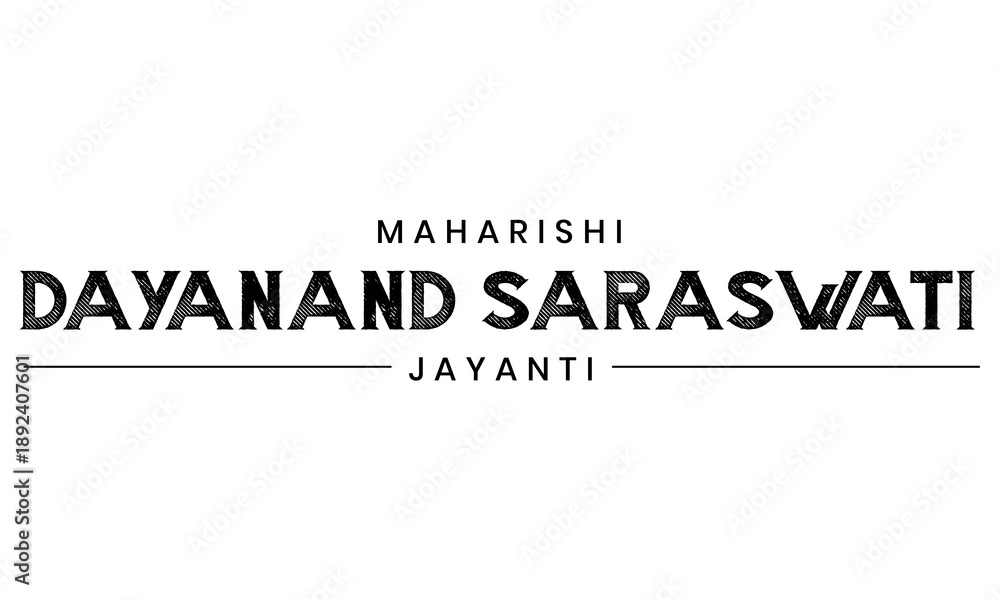 Obraz premium Maharishi Dayanand Saraswati Jayanti Text PNG 