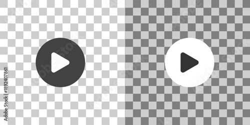 Play icon on transparent background for media