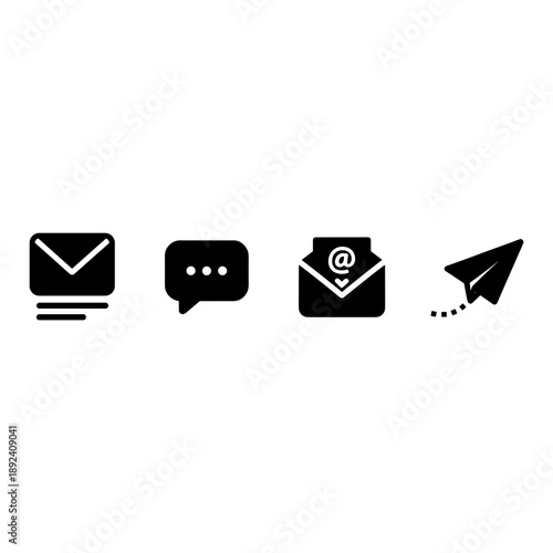 Digital Communication and Messaging Interface Icons
