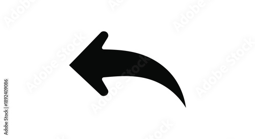 Free Download A simple black arrow pointing to the left is prominently displayed against a stark white background a striking silhouette - GFXLoad