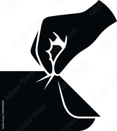 Hand tearing a piece of paper election ballot symbol vote voting