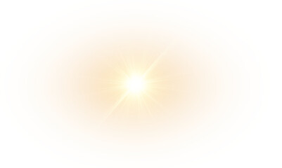 Png Light with Sun Glare. Overlay sun, Sunrays, and Glare in PNG Format. Gold Flare and Glare. PNG sun isolated on transparent background