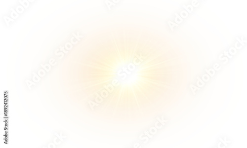 Transparent glowing sun ray on abstract background. Sun glare rays, lens flare. Sunlight glowing vector effect Png