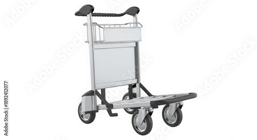 Luggage cart with handle and wheels for transporting bags