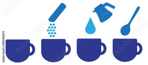 Coffee Brewing Process Graphic Set