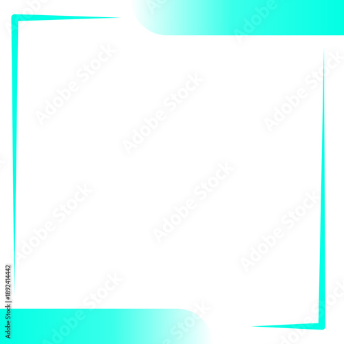 Clean and Modern Cyan Border Template with White Space for Text and Design Elements